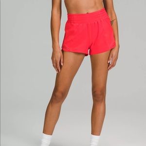 Carnation Red Lululemon hotty hot shorts
